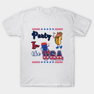 Party In The USA Hot Dog and coffee T-Shirt
